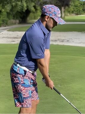 HRESKI | American Flag Patriotic Golf Shorts Hreski 250 | Waist 38”